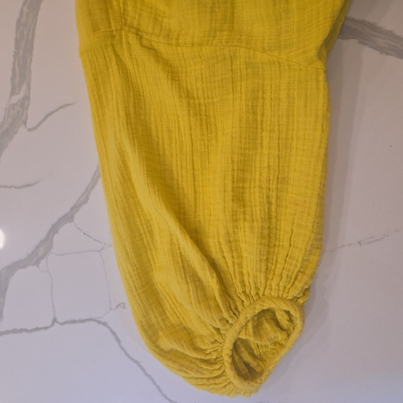 ANAAK Cotton Ruffled Boho Peasant Top Yellow Womens Medium - Picture 6 of 11